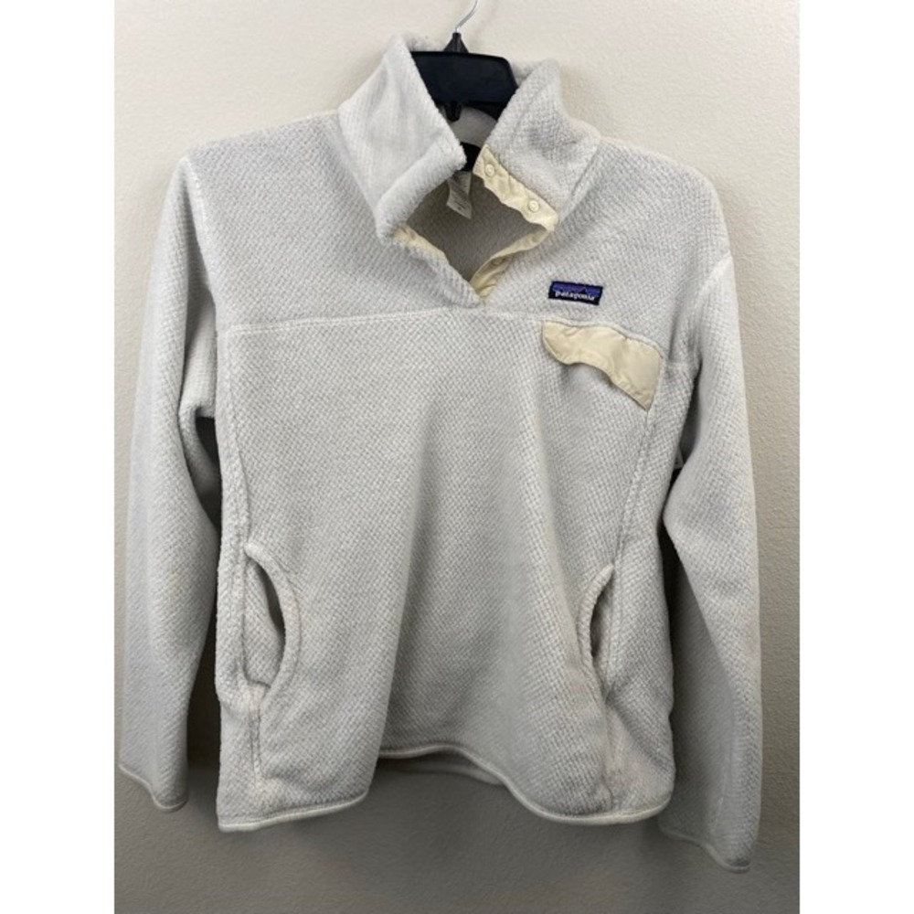 Patagonia Lightweight Synchilla Snap-T Fleece Pullover Womens XL Cream Oatmeal